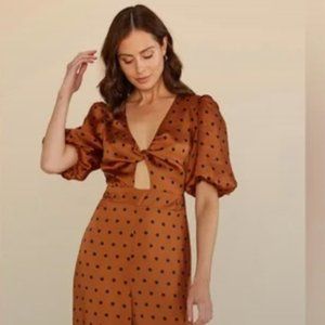 MINK PINK Milan Jumpsuit in Rust Black